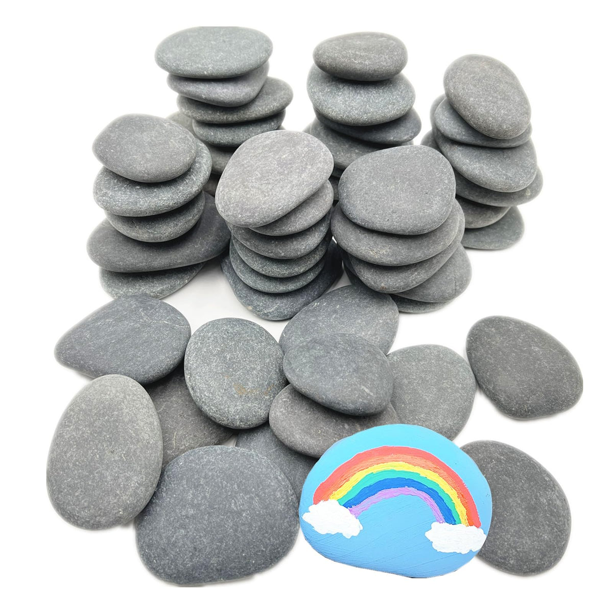 Lifetop rocks 2-3 inch flat river stones for painting projects.