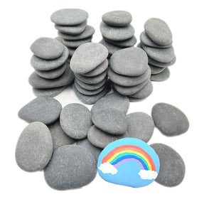 Lifetop rocks 2-3 inch flat river stones for painting projects.