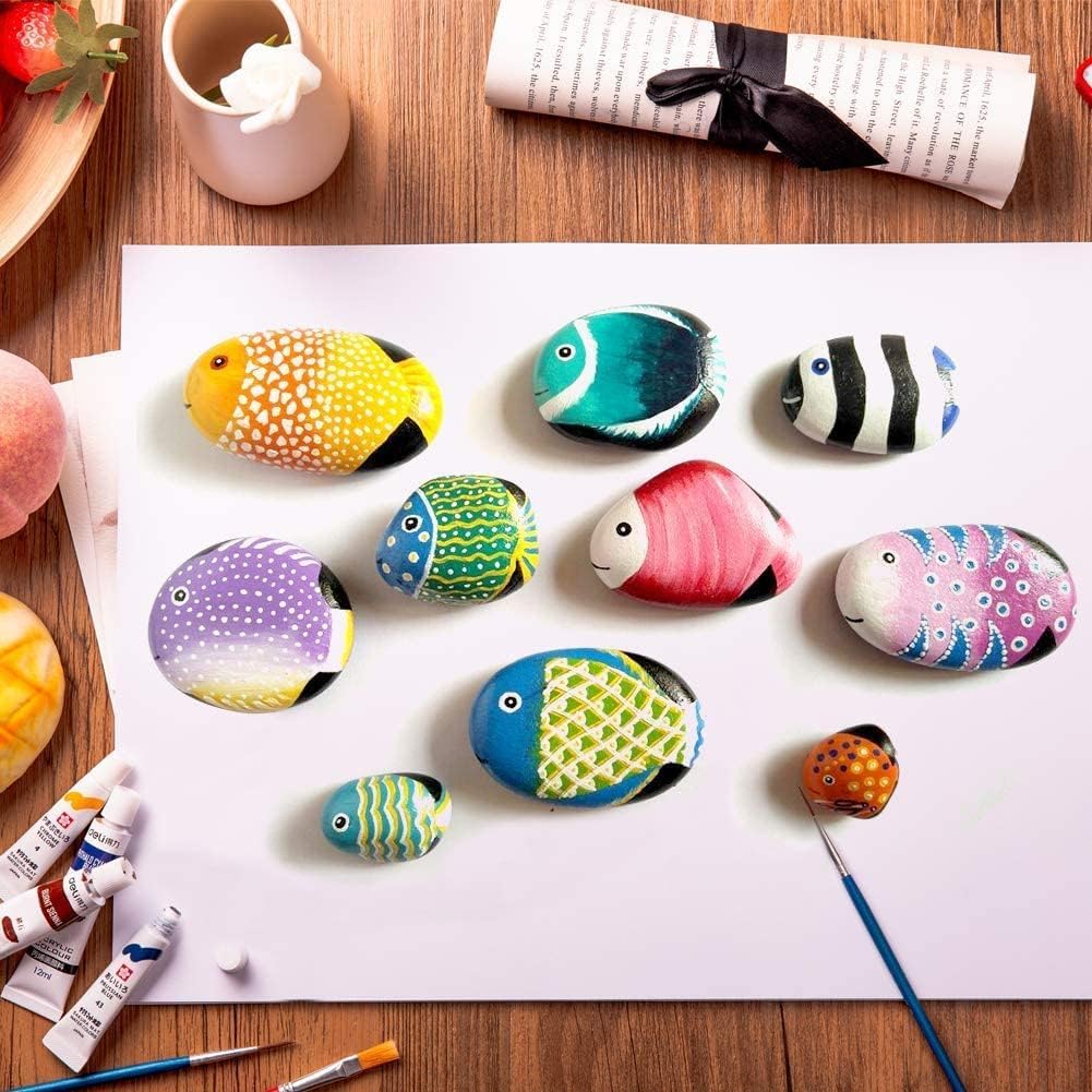 Lifetop kindness rock art with smooth river stones.