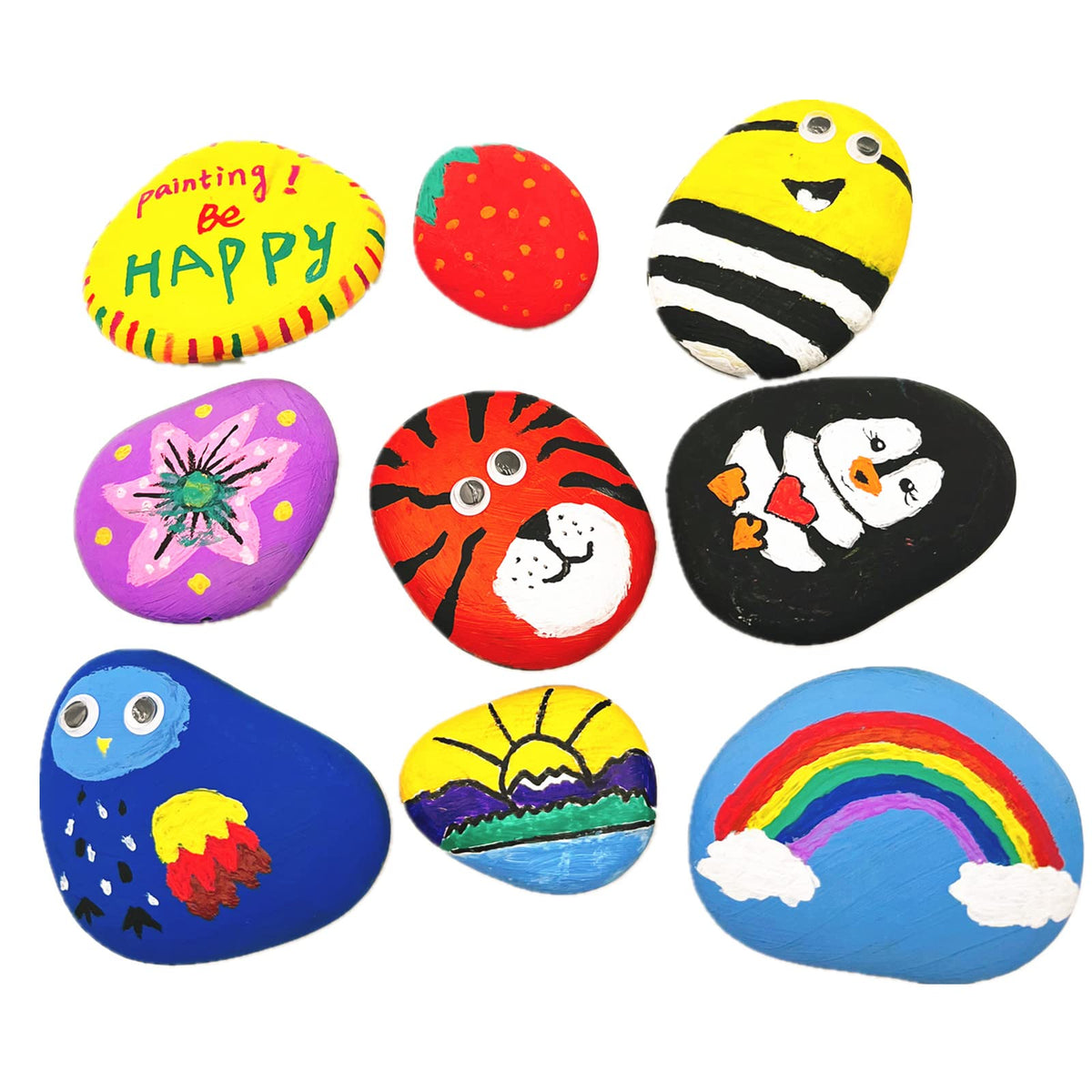 Lifetop rocks offer a smooth texture for acrylic painting.