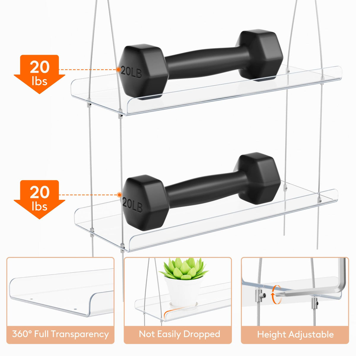 Lifewit hanging shelf in bathroom stores small pots and toiletries.