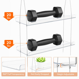 Lifewit hanging shelf in bathroom stores small pots and toiletries.