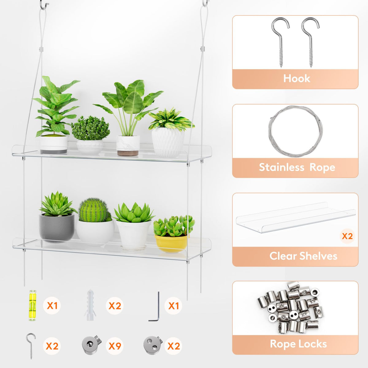 Lifewit plastic hanging plant stand sturdy and easy to install