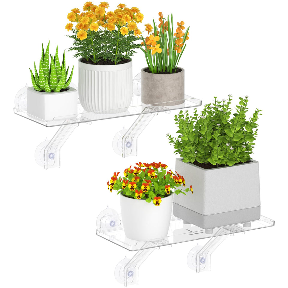 Lifewit window shelf guardrail side view reinforces stability for plants.