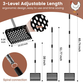 LIFFEE 10-inch metal shovel head enables efficient waste sifting.