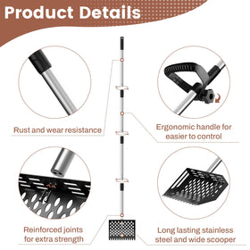 LIFFEE adjustable handle from 24 to 66 inches for comfortable reach.