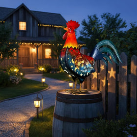 LIFFY easy-assembly rooster yard sculpture installs quickly without tools.