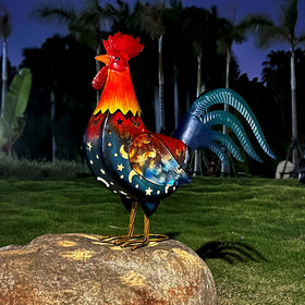 LIFFY metal rooster yard decor 18 inch adds charm to your garden.