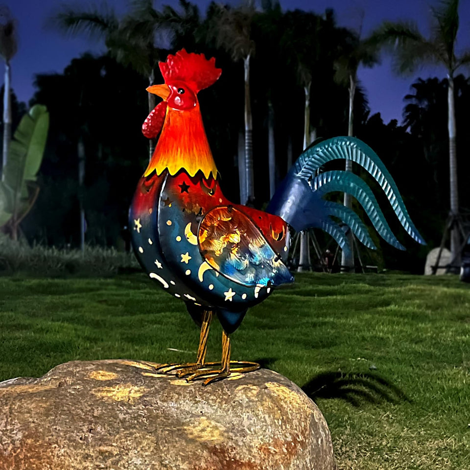 LIFFY metal rooster yard decor 18 inch adds charm to your garden.
