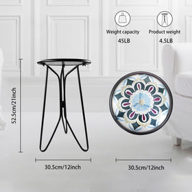 LIFFY outdoor side table with geometric pattern metal frame for modern spaces.