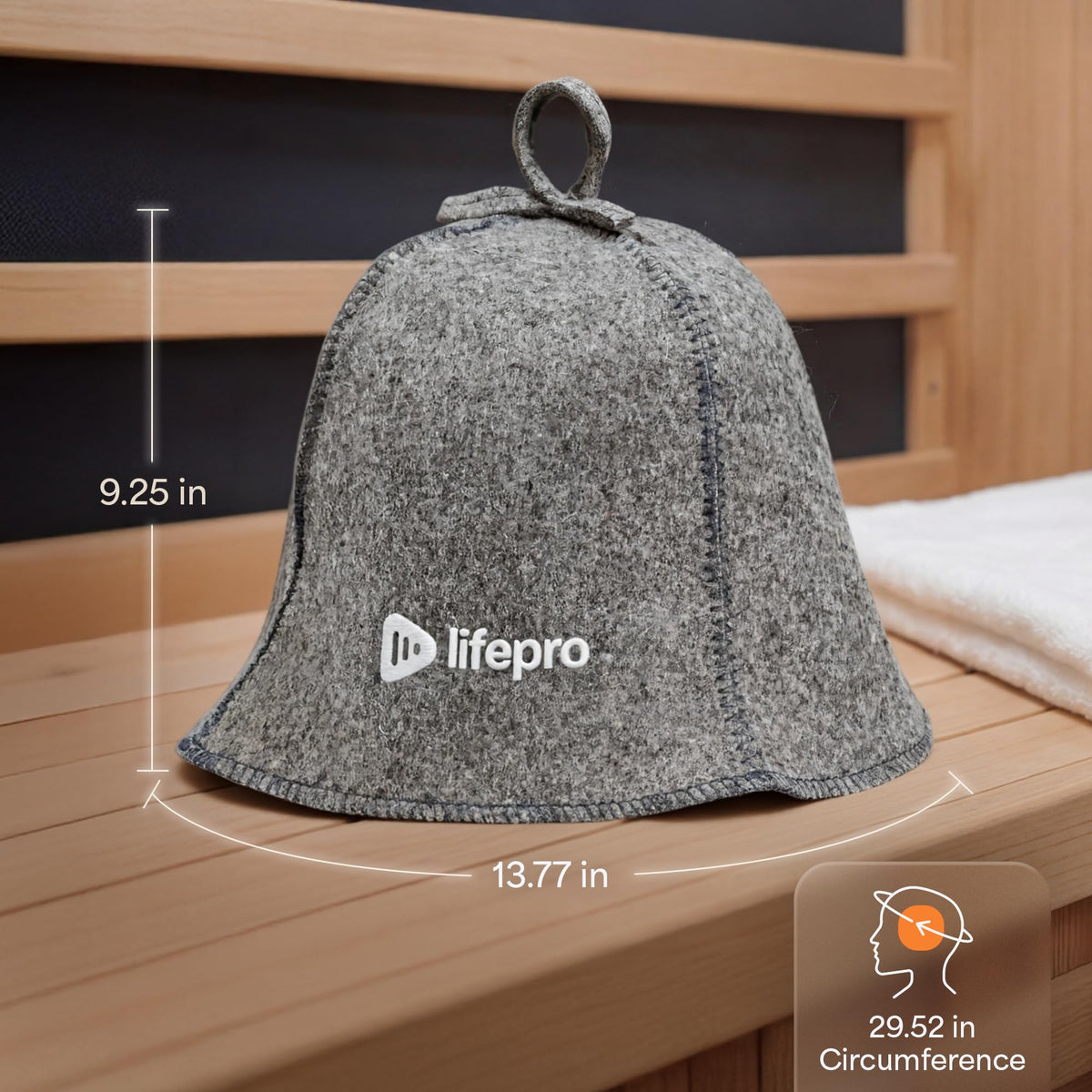 LifePro sauna hat texture closeup highlights premium wool and breathable comfort