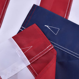 Detailed stitching on Lifraon flag indicating durability for long outdoor use.