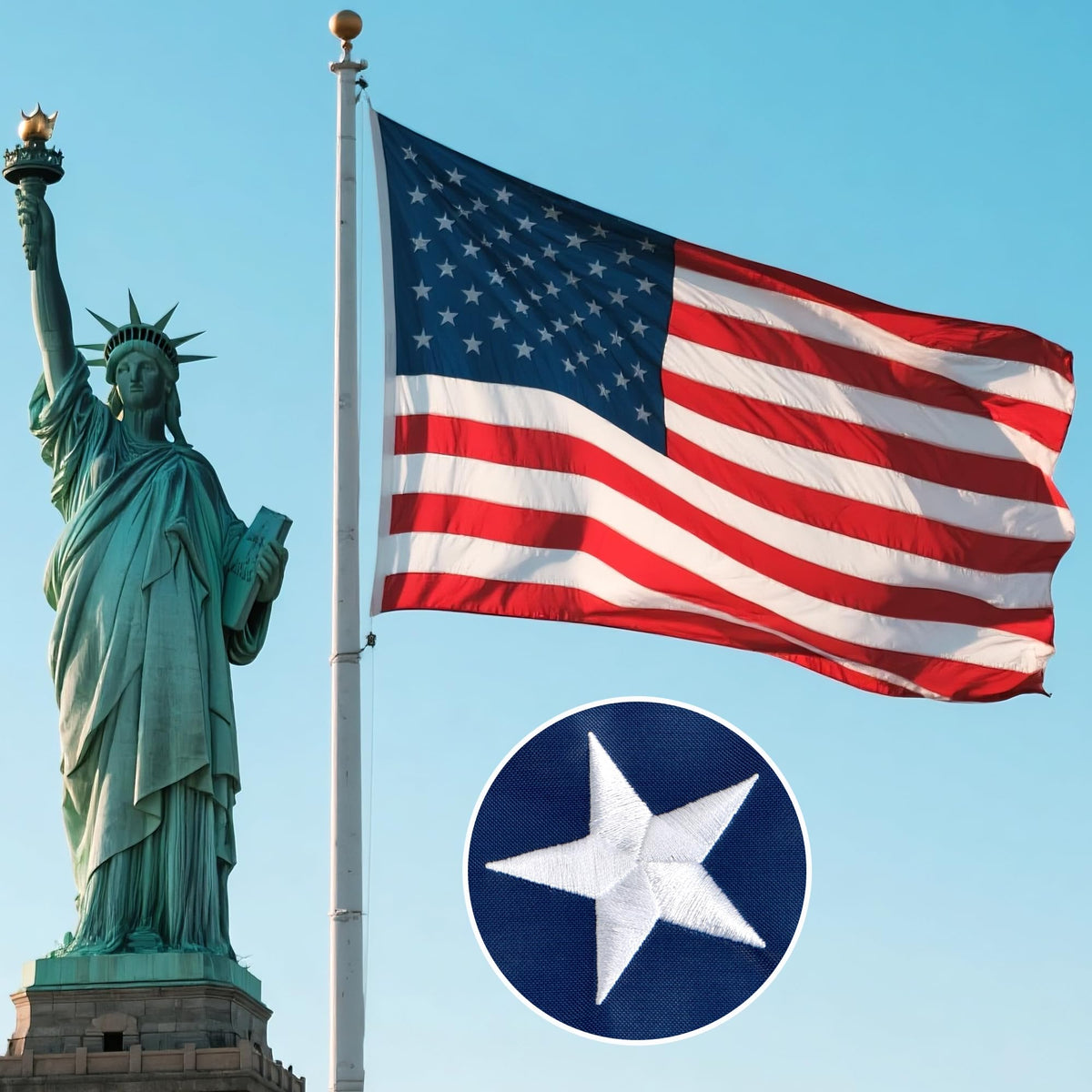Lifraon US flag heavy-duty sewn stripes for reliable outdoor performance.