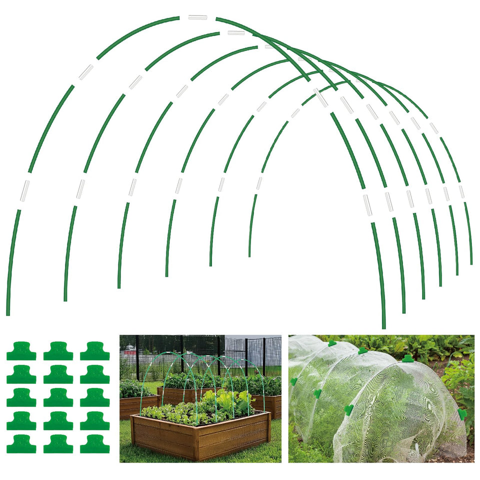 lifskydom 60pc garden hoops kit for raised beds enables versatile protective structures