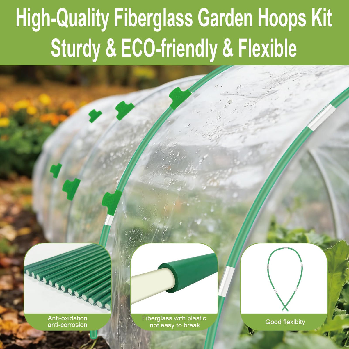 lifskydom rust-free fiberglass material offers durable garden support