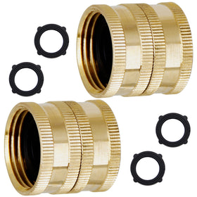 Lifynste dual swivel brass hose adapter for secure garden connections.