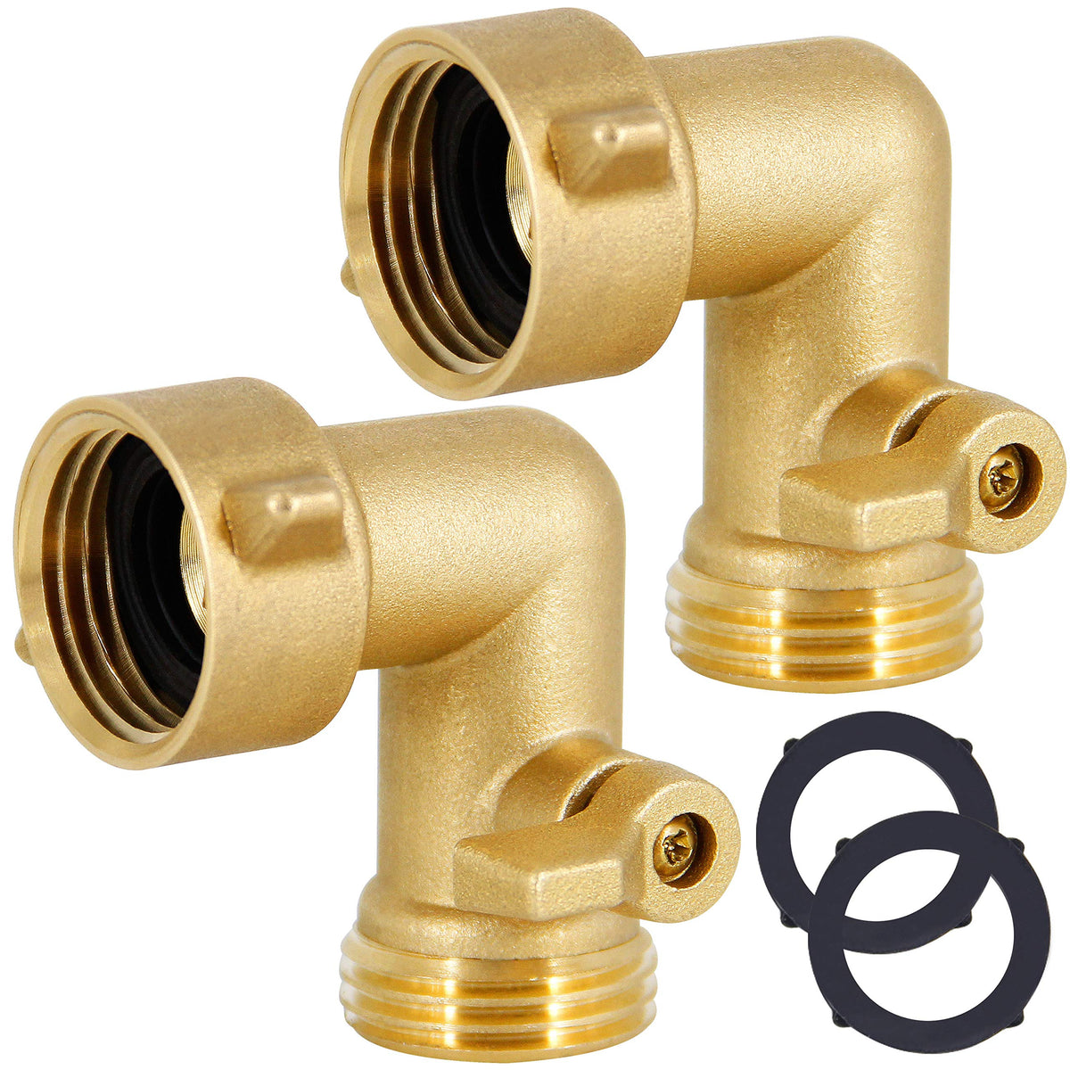 Lifynste 90-degree brass elbow reduces hose strain for easier connections.
