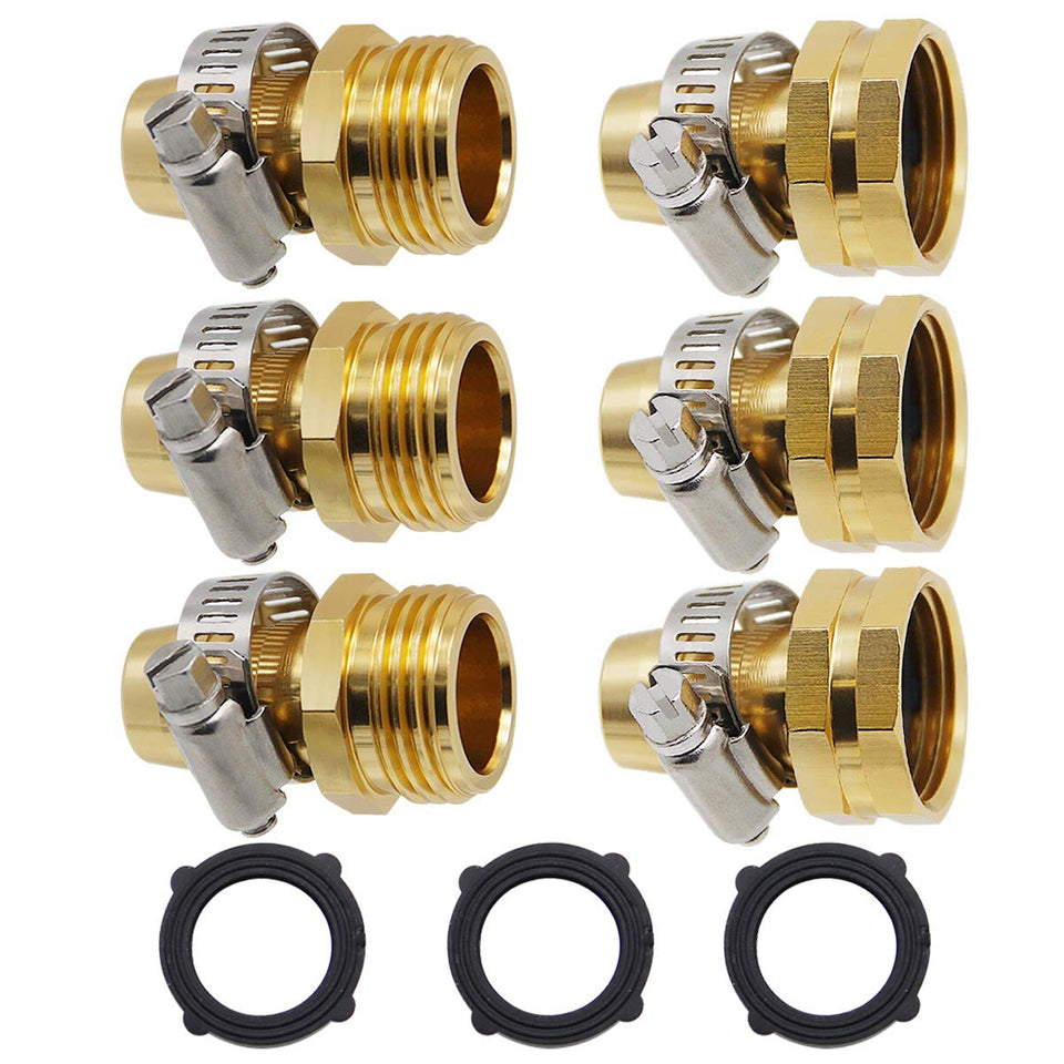Lifynste garden hose repair connector kit with aluminum fittings for durable, leak-free repairs