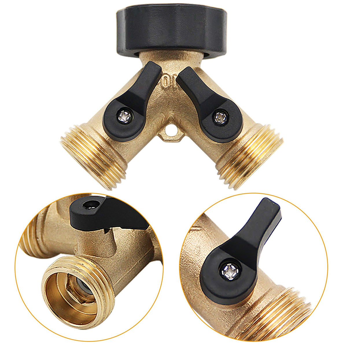 Lifynste hose splitter in garden use showing simultaneous watering