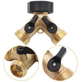 Lifynste hose splitter in garden use showing simultaneous watering