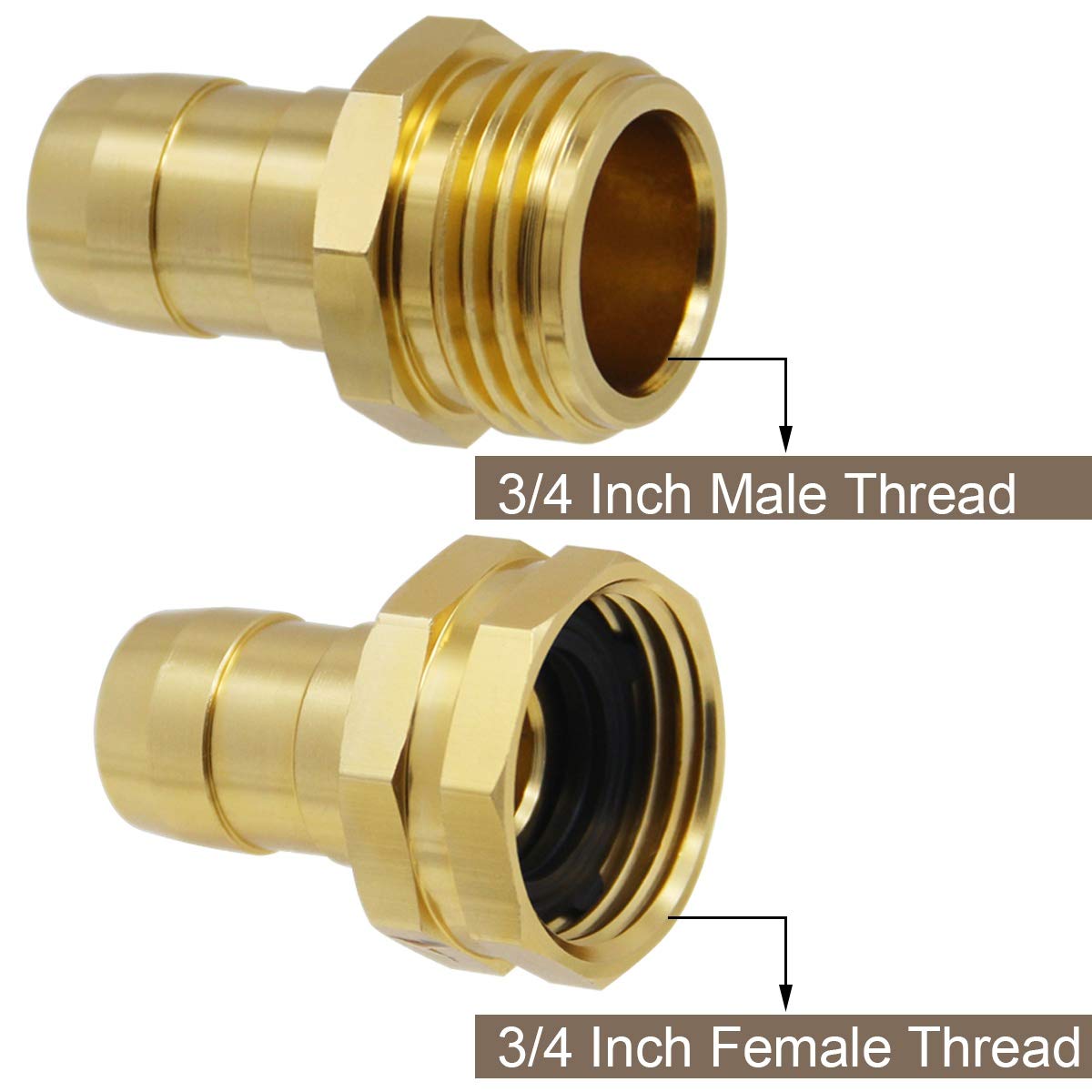 Lifynste male and female hose fittings compatible with 3/4 and 5/8 inch hoses