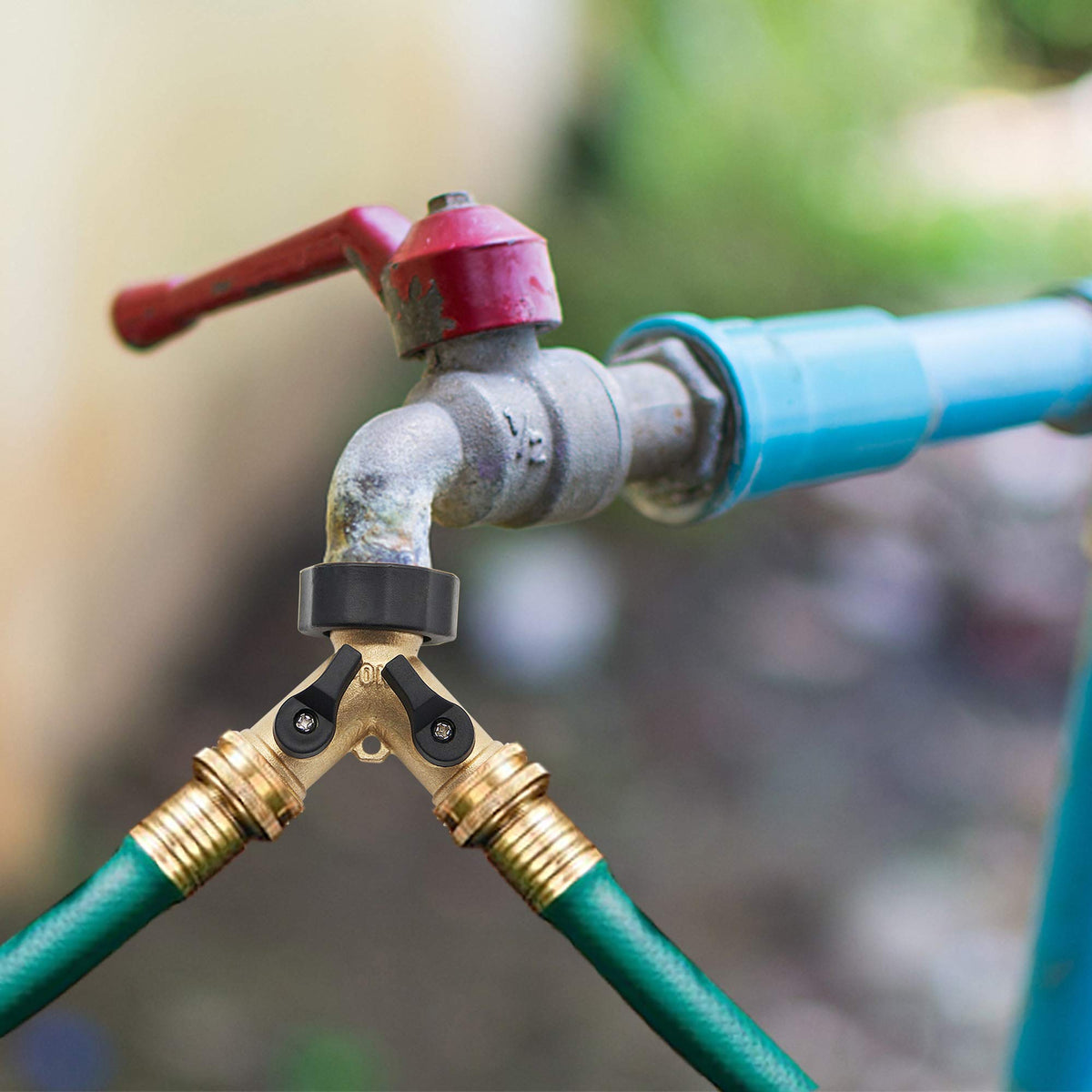 Lifynste two hoses one faucet configuration in use