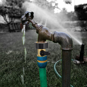 Lifynste valve being used in a garden hose setup
