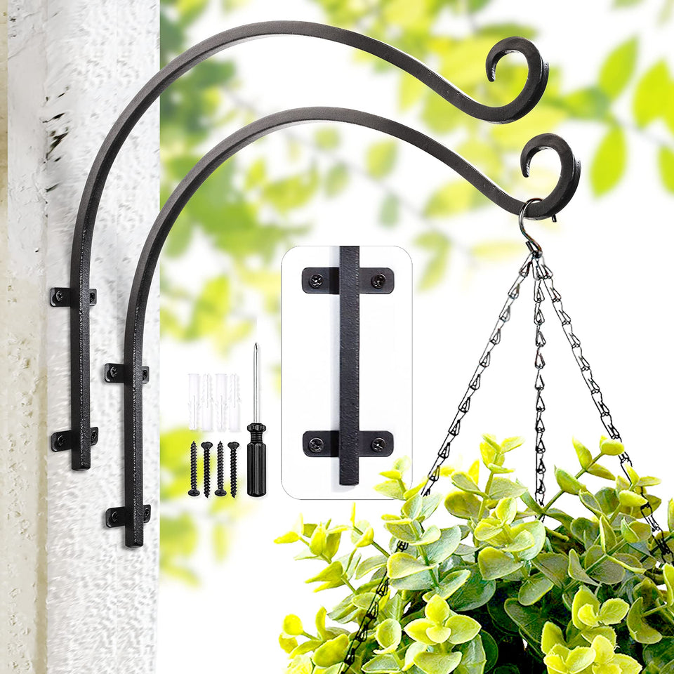 Lifyzoon 12-inch heavy-duty bracket on wall hook supporting a plant