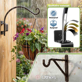 Lifyzoon 30lb capacity supports plants, lanterns, and bird feeders securely.