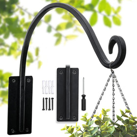 Lifyzoon heavy-duty plant hanger bracket mounted on a wall for sturdy outdoor display