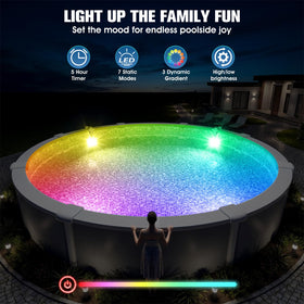 LightHacker IP67-rated pool light with vibrant color modes and effects