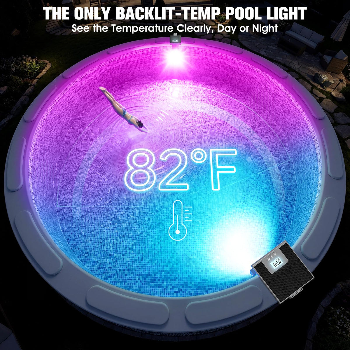 LightHacker LCD thermometer display shows accurate water temperature at a glance