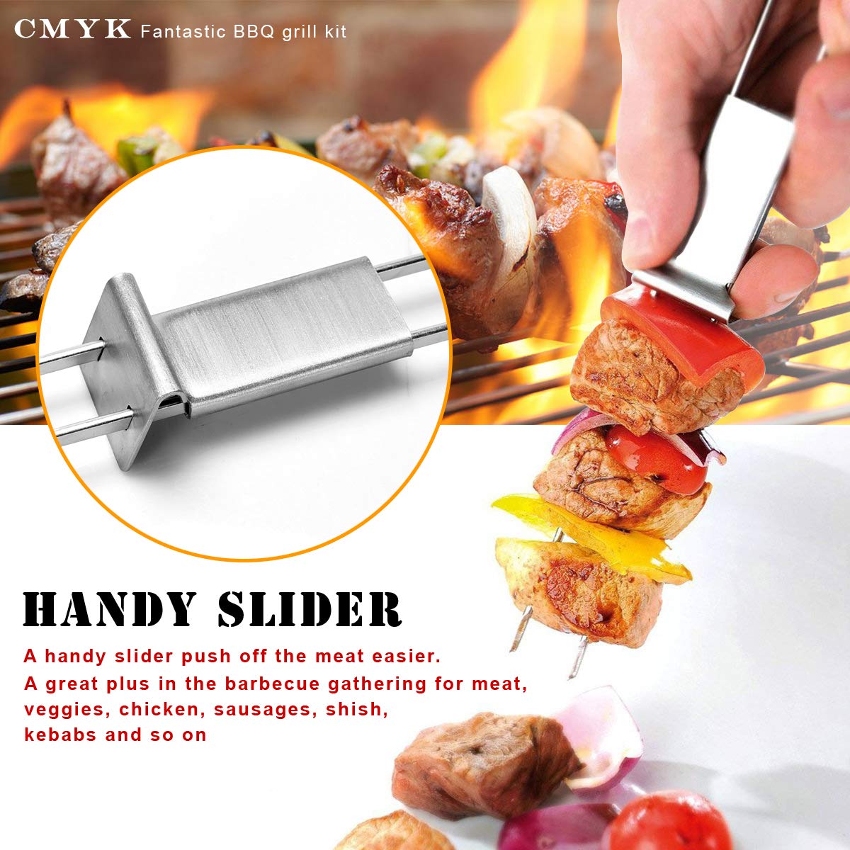 Lightique CMYK safety caps guard fingers from sharp skewer points