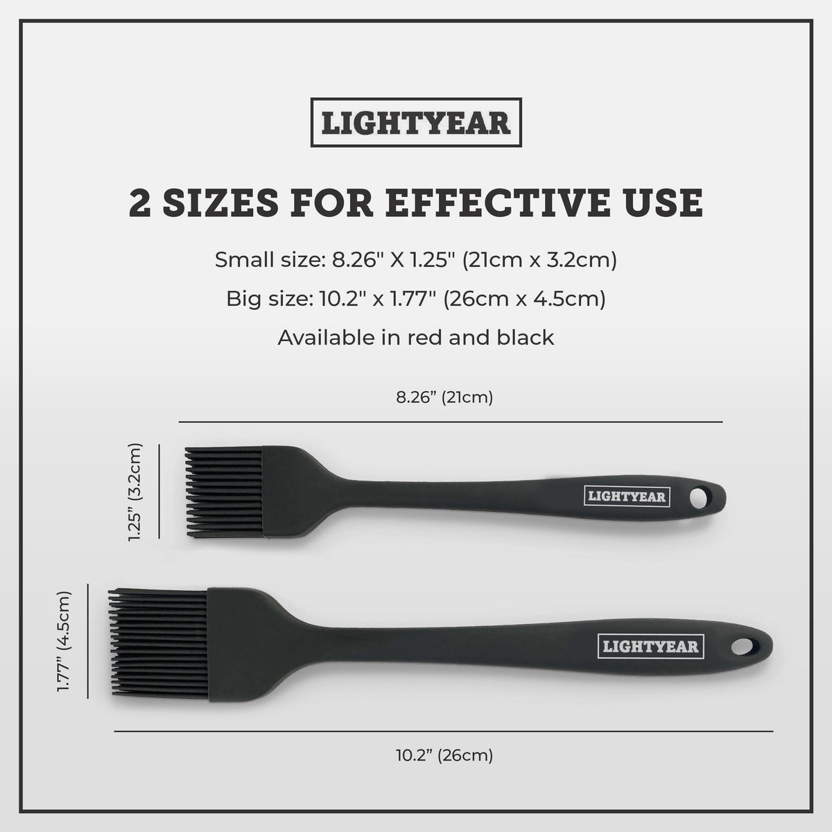 Lightyear 450F heat-resistant silicone brush ready for high-temp grilling