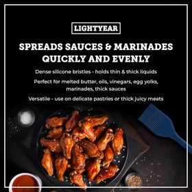 Lightyear BBQ grill use demonstrates glaze application during barbecue