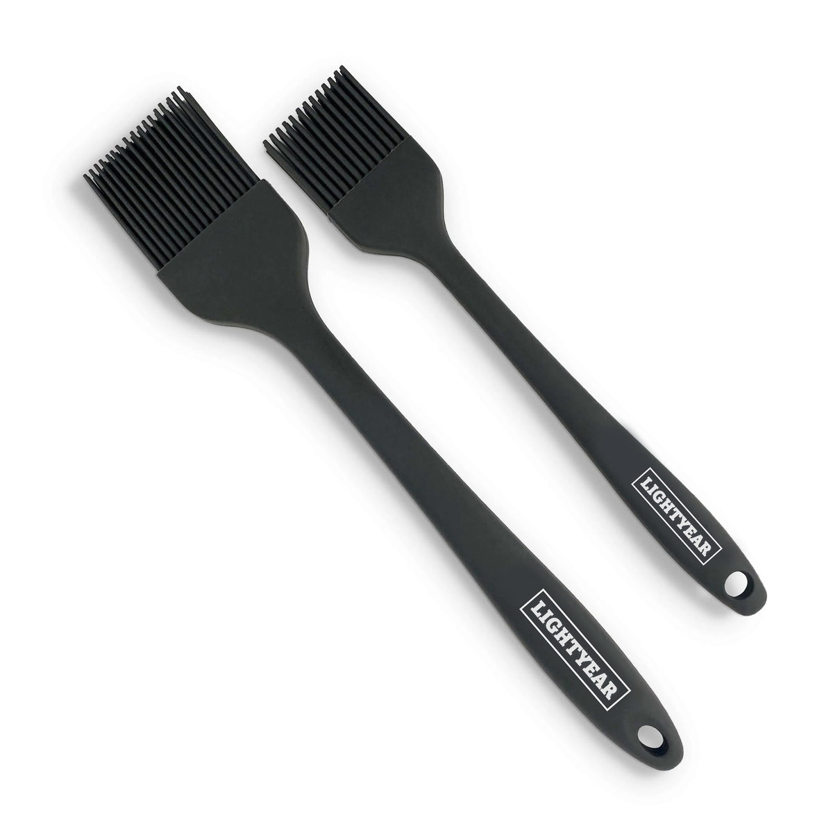 Lightyear silicone basting brush set in use for even glaze