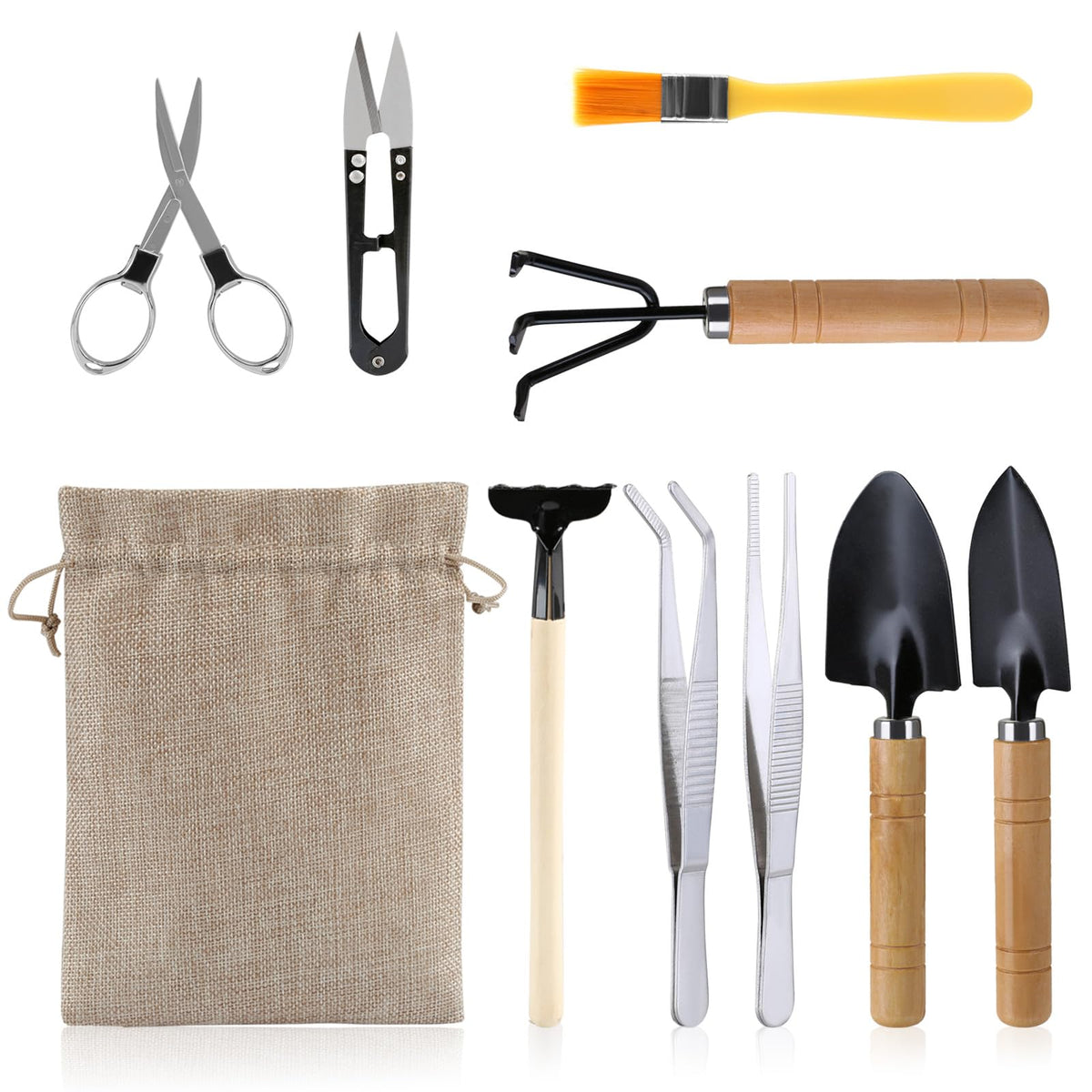 LIHAO 9pcs bonsai tools kit pruning shears for precise trimming