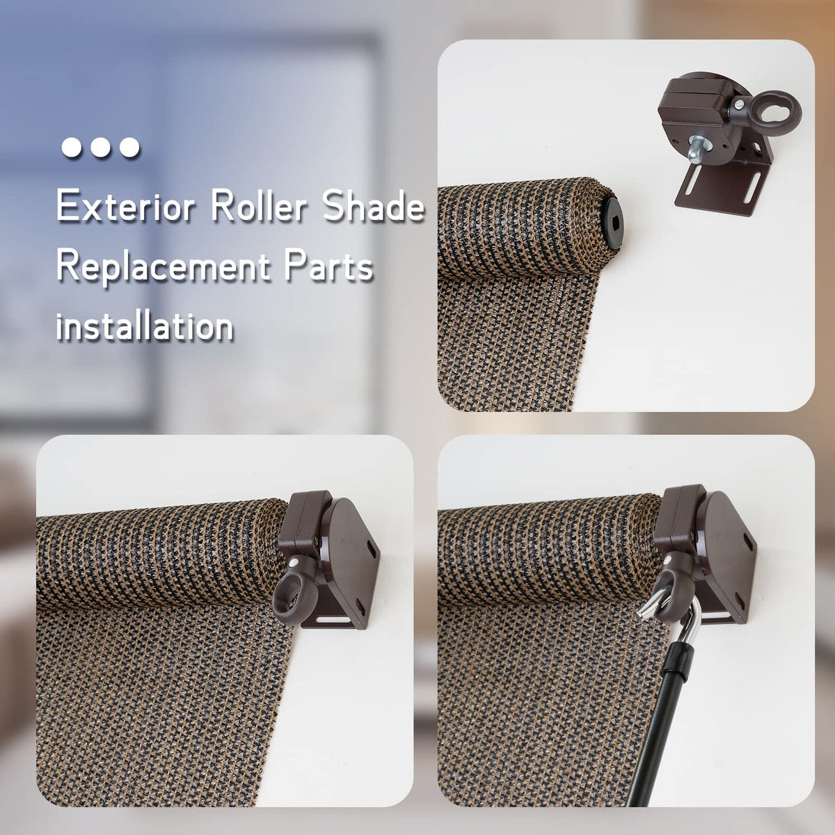 Lihopefe cordless crank kit assembly enables easy shade operation.