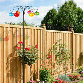 Liitrton bird feeder station hooks provide adjustable height for flexible garden placement