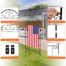Liitrton Garden Flag Holder Stand close up coating emphasizes weatherproof finish