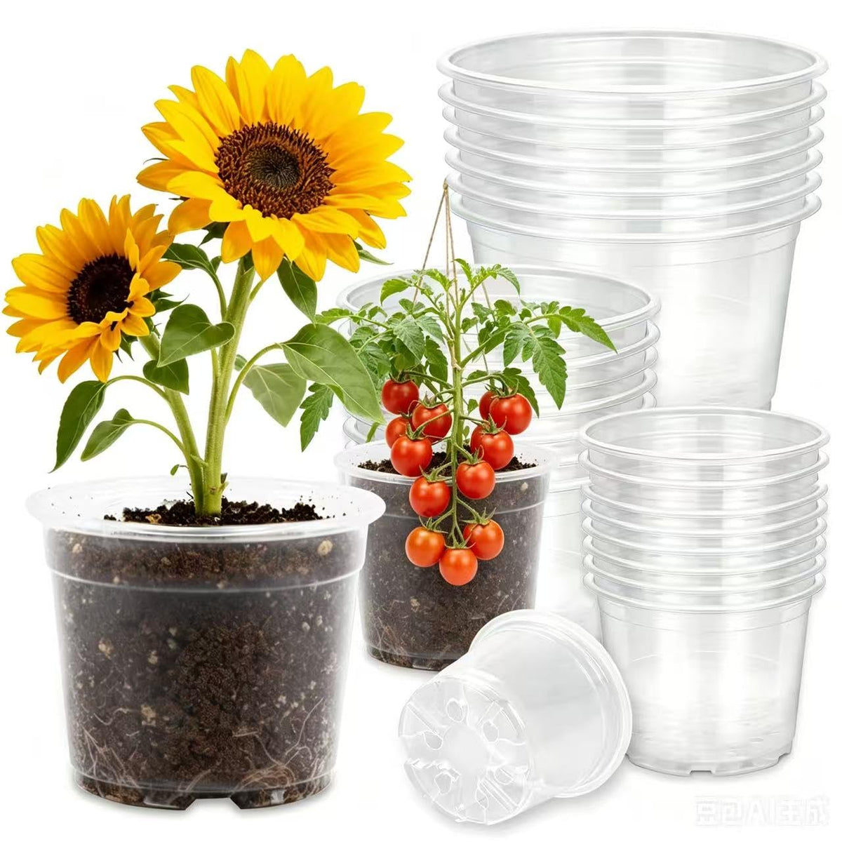 Lijnryu clear 3.5-inch nursery pot with transparent visibility for seedlings