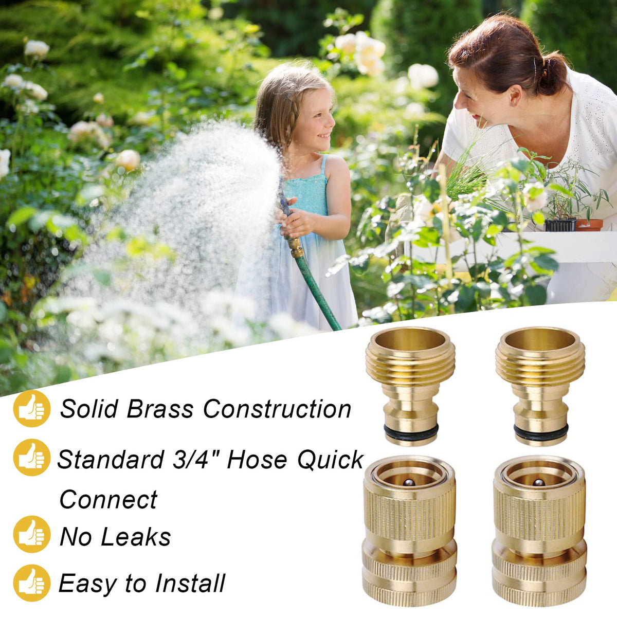 LIKAGE brass hose quick connect female connector simplifies quick hose changes.