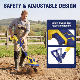 9-inch tilling width covers beds efficiently