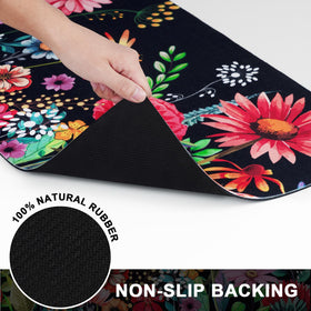 Likiyol black outdoor front door mat blends with exterior spaces
