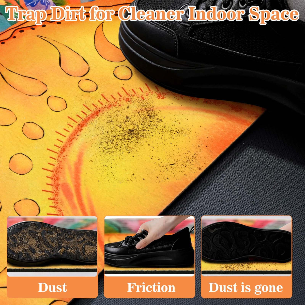 Likiyol colorful floral boho mat brightens porches while absorbing mud and debris