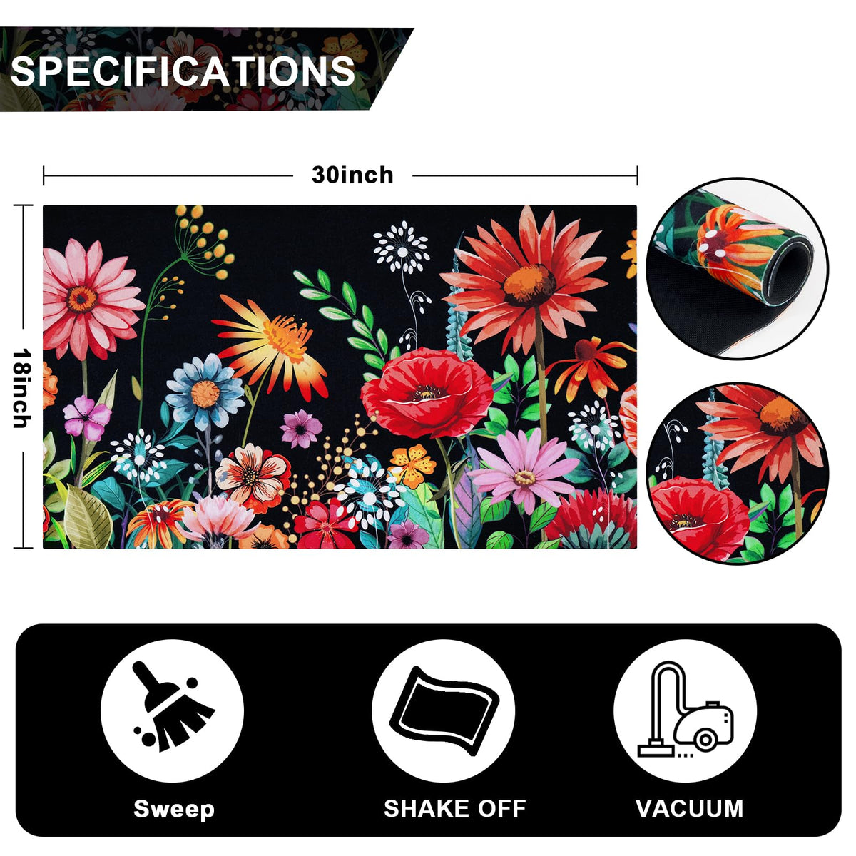 Likiyol easy-clean front door mat maintains color after washing