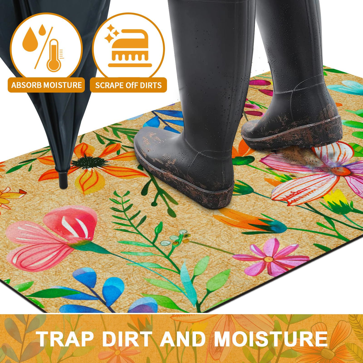Likiyol entrance mat sized 18x30 inches fits standard entryways.