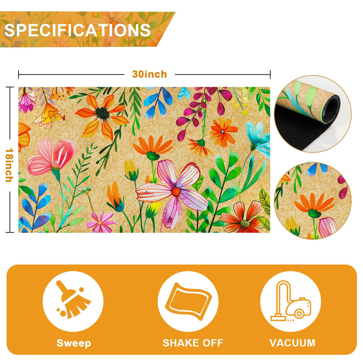 Likiyol front door mat with absorbent surface traps moisture at the threshold.