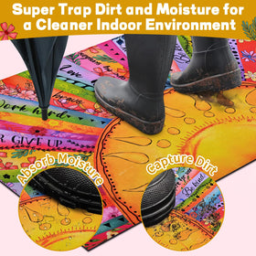 Likiyol non-slip rubber backed mat stays securely in place for safer footing.