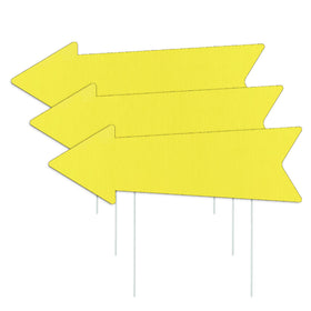 LIKOSEA Yellow Arrow Signs with Stakes for 16x5 outdoor visibility and directions.